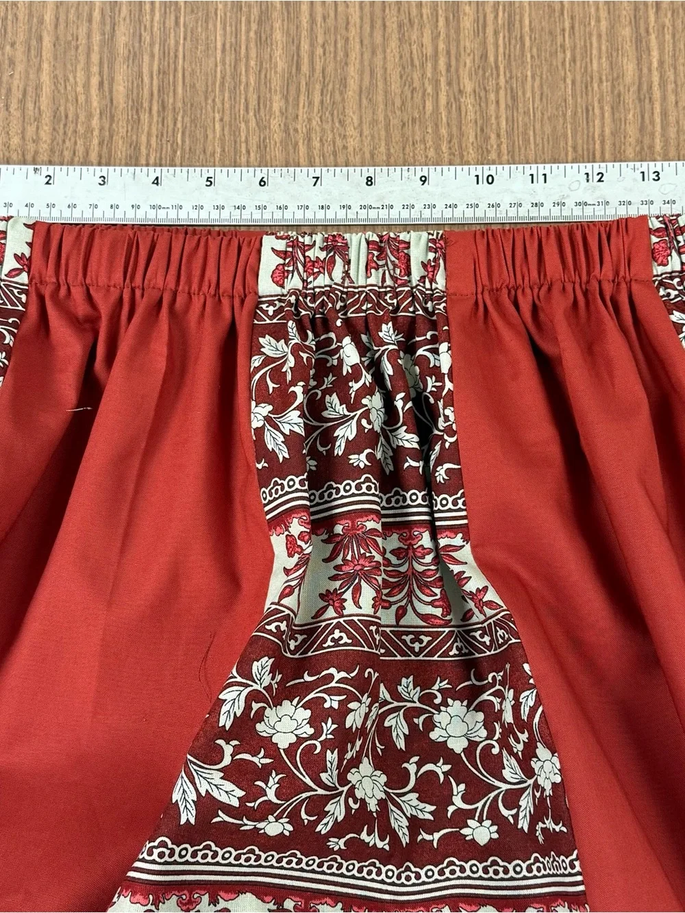 Patterned Panel Midi Skirt